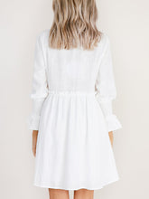 Load image into Gallery viewer, Vestido feminino com camisa de manga comprida de linho de algodão de cor sólida
