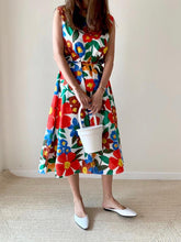 Load image into Gallery viewer, Vestido feminino vintage estampado com decote redondo
