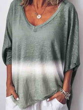 Load image into Gallery viewer, Loose-fit cotton and linen V-neck T-shirt
