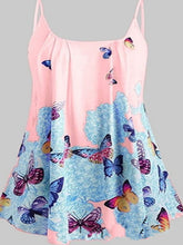 Load image into Gallery viewer, Mini Camisole with Round Neck and Butterfly Flower
