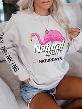 Load image into Gallery viewer, Women's NATURAL LIGHT NATURDAYS DAY DRINKING Flamingo Print Sweatshirt
