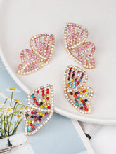 Load image into Gallery viewer, Brincos de diamante com asas de borboleta para senhora
