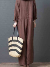 Load image into Gallery viewer, Long plain linen jumpsuit
