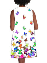 Load image into Gallery viewer, Vestido amplio sin mangas con estampado de mariposas de colores
