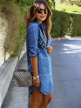 Load image into Gallery viewer, Camisa jeans de bolso com bandeira americana
