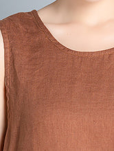 Load image into Gallery viewer, Camisas sem mangas com decote redondo e bainha assimétrica
