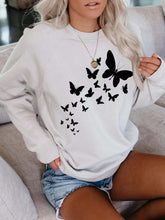 Load image into Gallery viewer, Mariposa white long sleeve sweatshirt
