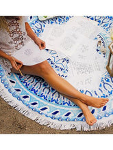 Load image into Gallery viewer, Cojín de yoga de toalla de playa redonda con estampado digital Mandala
