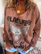 Load image into Gallery viewer, Women's Long Sleeve LIVE LIFE Print Sweatshirt
