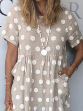 Load image into Gallery viewer, Vestido feminino de manga curta com estampa de bolinhas soltas
