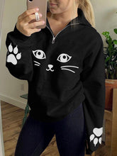 Load image into Gallery viewer, Moletom com zíper com estampa de pata de gato
