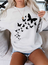 Load image into Gallery viewer, Mariposa white long sleeve sweatshirt

