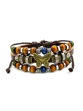 Load image into Gallery viewer, Pulsera de cuero de mariposa con cuentas de múltiples capas para mujer
