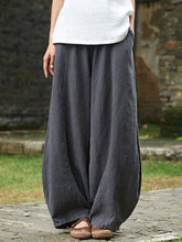 Load image into Gallery viewer, Calça lanterna bolso em linho macio e confortável para mulher
