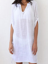 Load image into Gallery viewer, Nǚshì qīngbó shūshì yàmá liányīqún 11/5000 Vestido de linho leve e confortável para mulheres
