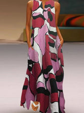 Load image into Gallery viewer, Vestido con cuello de pico y estampado en contraste para mujer
