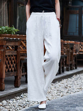 Load image into Gallery viewer, Calças largas de algodão com arco retro feminino
