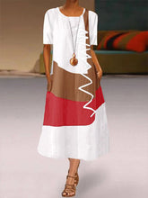 Load image into Gallery viewer, Women's Loose Trapeze Dress With Multi Color Stitching
