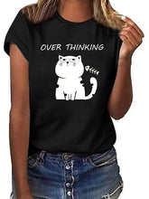 Load image into Gallery viewer, Camiseta de manga corta con estampado de gato
