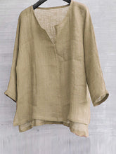 Load image into Gallery viewer, Lightweight and comfortable loose fit solid linen T-shirt
