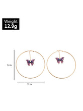 Load image into Gallery viewer, 1 Pair of Butterfly Hoop Earrings
