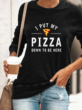 Load image into Gallery viewer, Sudadera para mujer Eu coloquei minha pizza para estar aqui
