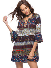 Load image into Gallery viewer, Vestido de vacaciones de playa con estampado bohemio para mujer
