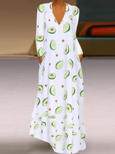 Load image into Gallery viewer, Women's Avocado Print Long Sleeve Dress
