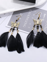 Load image into Gallery viewer, Pendientes de plumas de perlas bohemias vintage
