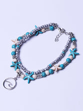 Load image into Gallery viewer, Tornozeleira Bohemian Double Wave Pingente para Mulheres
