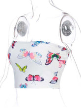 Load image into Gallery viewer, Butterfly print slim tube top
