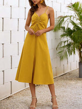 Load image into Gallery viewer, Vestido dividido de algodón y lino con cordón sexy para mujer

