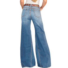 Load image into Gallery viewer, High-waisted palazzo jeans in elastic denim
