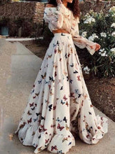 Load image into Gallery viewer, Vestido bohemio de dos piezas con estampado de mariposas
