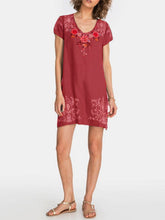 Load image into Gallery viewer, Women's Embroidered Linen Dress
