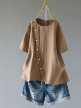 Load image into Gallery viewer, Camisa de algodón con botones irregulares
