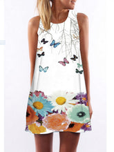 Load image into Gallery viewer, Vestido feminino sem mangas com estampa borboleta
