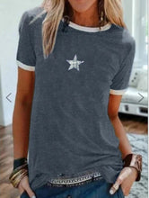 Load image into Gallery viewer, Casual Star Print T-Shirt for Women
