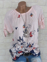 Load image into Gallery viewer, Women's Butterfly Print Half Sleeve Shirt

