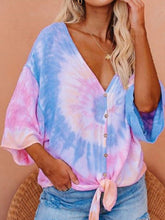 Load image into Gallery viewer, Camisa casual e casual com decote em V para mulheres
