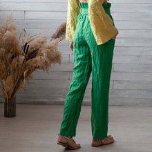 Load image into Gallery viewer, Light linen pants with laces
