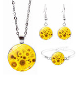 Load image into Gallery viewer, Sunflower Time Gem Colar Brinco Brinco Pulseira Conjunto de Joias
