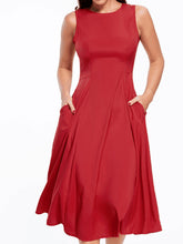 Load image into Gallery viewer, Moda feminina elegante vestido grande swing sem mangas
