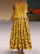 Load image into Gallery viewer, Conjunto de vestido feminino de manga curta com bolinhas
