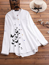Load image into Gallery viewer, Camisa con estampado de mariposas para mujer
