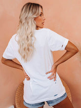 Load image into Gallery viewer, T-shirt casual feminina com estampa de leopardo do Dia da Independência

