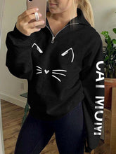 Load image into Gallery viewer, Moletom confortável com estampa de gato para mulheres
