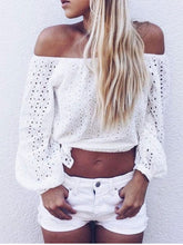 Load image into Gallery viewer, Women Sexy Lace Cotton Linen Casual Top
