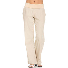Load image into Gallery viewer, Casual trousers with elastic waistband in organic linen
