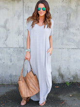 Load image into Gallery viewer, Vestido de bolso com decote em V em cor sólida para mulheres
